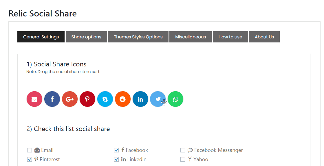 Relic Social Share WordPress Plugin